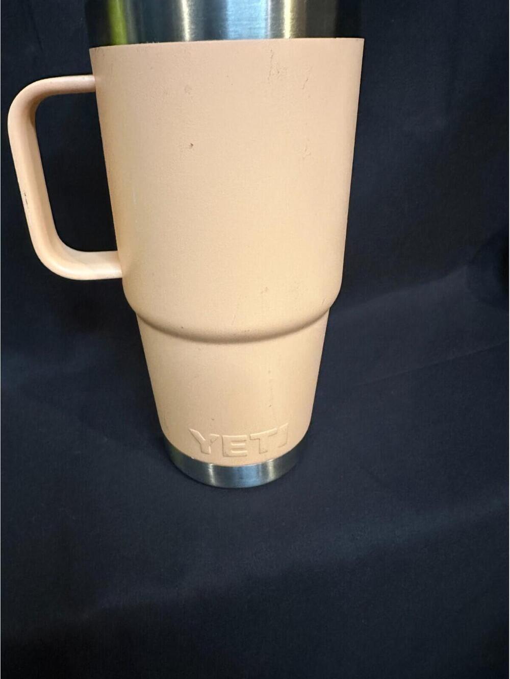 Yeti Travel Mug in Pale Pink with Stainless Steel Trim
